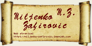 Miljenko Zafirović vizit kartica
